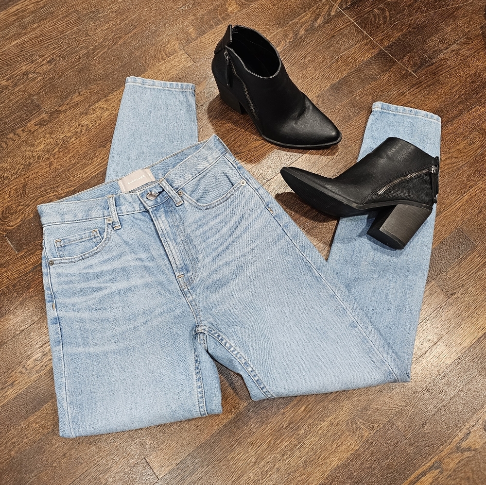 Everlane high rise light wash jeans